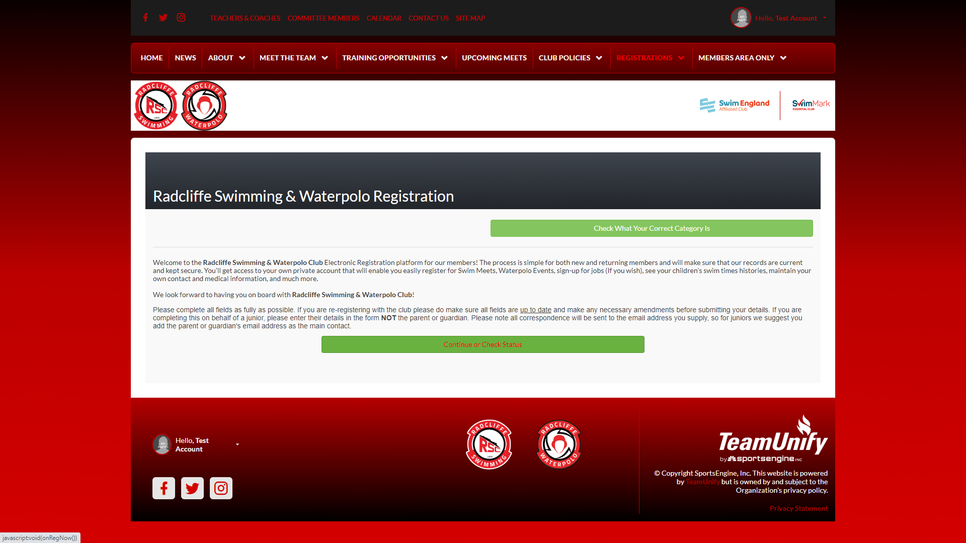 Membership Registration- Step 1